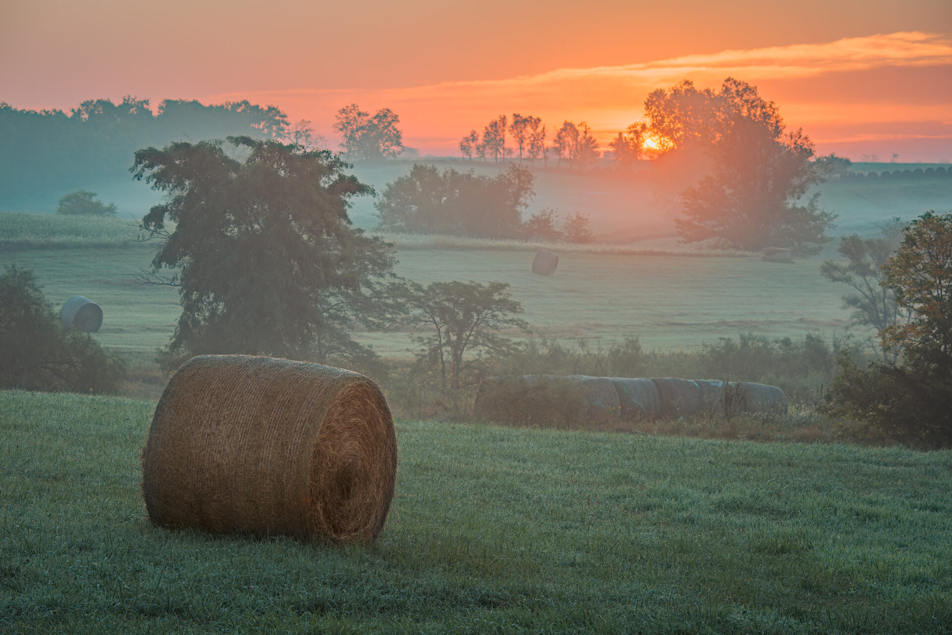 Sunrise over the countryside near Vedic Village